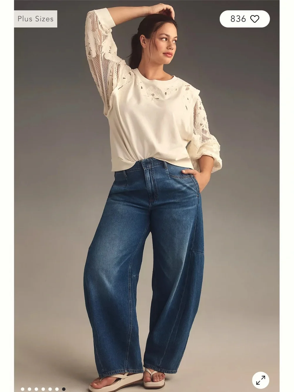 By Anthropologie Embroidered Cutwork Sweatshirt